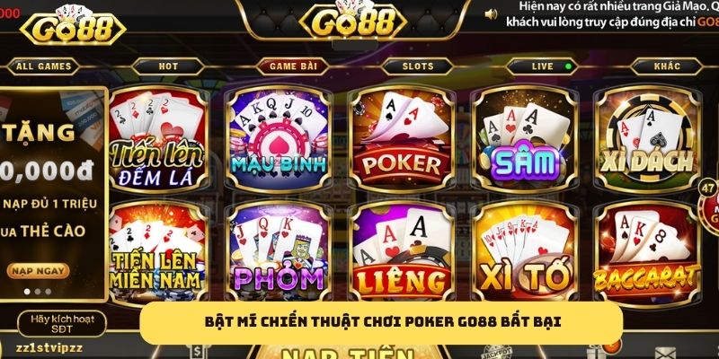 Bật mí chiến thuật chơi Poker GO88 bất bại